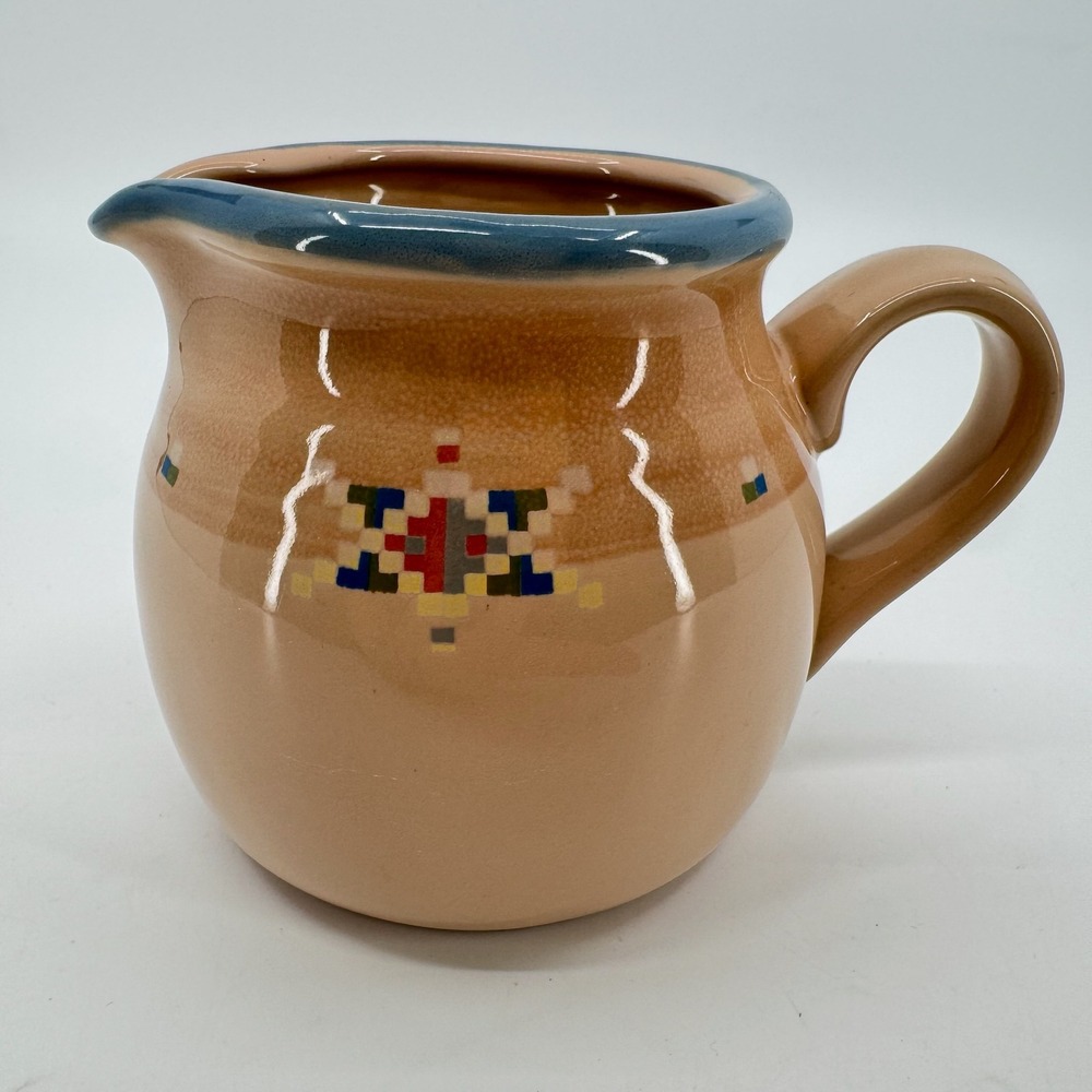 Vtg Noritake Stoneware Creamer Arizona 8677 Southwestern Geometric Made In Japan